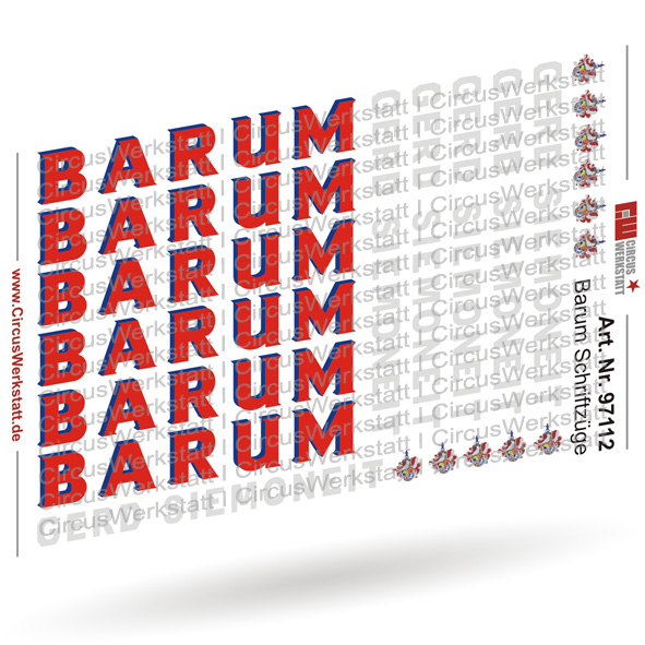 BARUM Schriftzüge - Decal/ Nassschieber Set 1:87