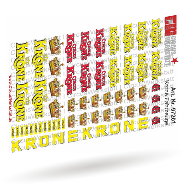 Circus Krone Fahrzeuge - Decal/ Nassschieber Set 1:87 Circus Krone Fahrzeuge - Decal/ Nassschieber Set 1:87
